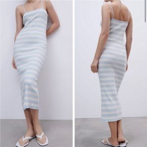 Zara Ribbed Knit Midi Dress